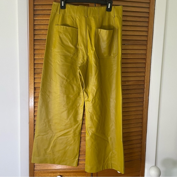 Maeve By Anthropologie The Colette Faux Leather Wide Leg Cropped Pants Sz 31 - Picture 6 of 11